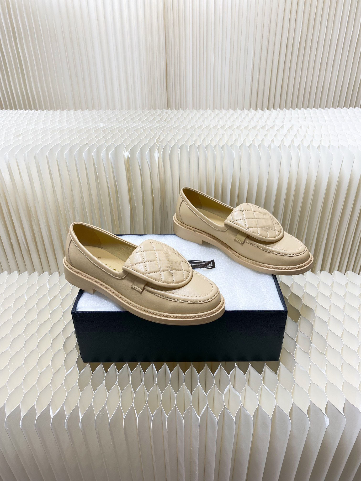 

shoes LOAFERS Lambskin Luxury Designer lady leather outdoor shoes, Color 2