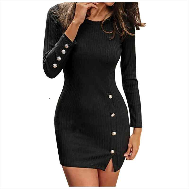 

winter women casual bandage dress long sleeve o neck elegant mini dresses for women clothing vestidos de verano, Black;gray