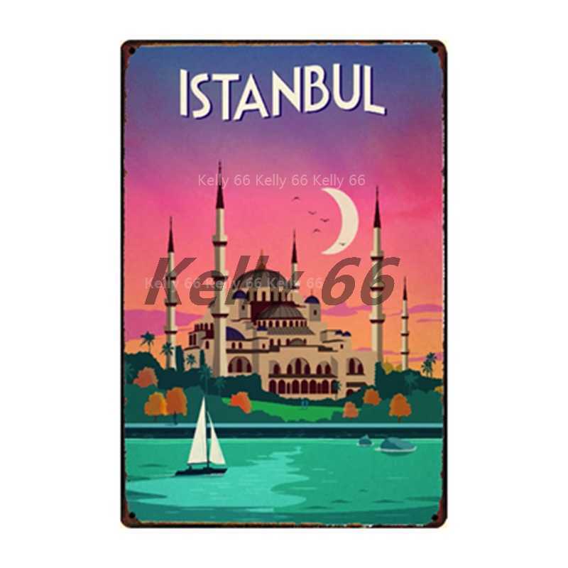 

City Cuba Hawaii Rome Thailand Istanbul Metal Sign Tin Poster Home Decor Bar Wall Art Painting 20*30 CM Size S-04