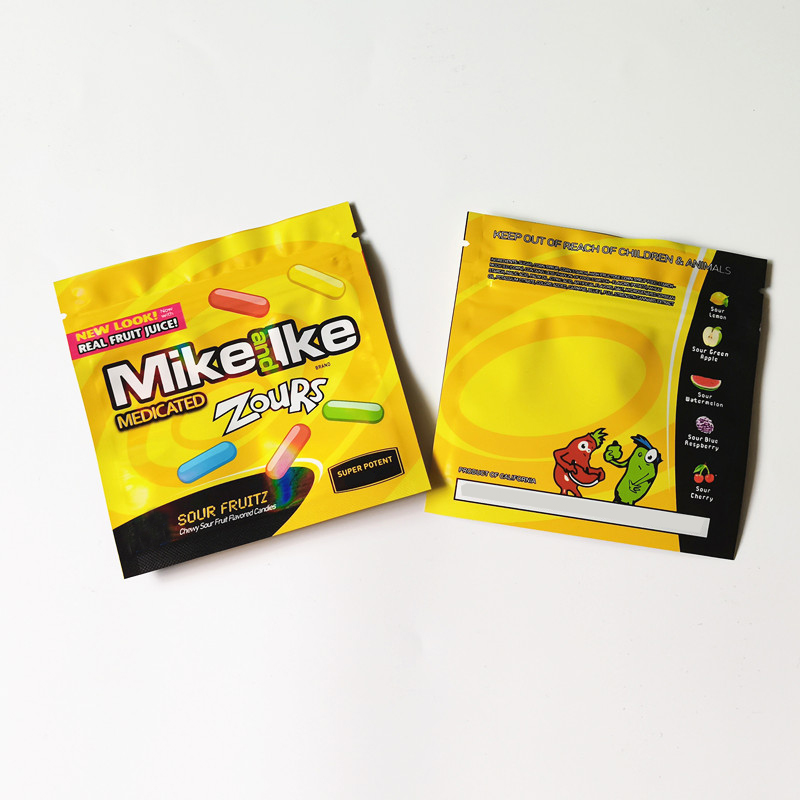 

mike pue like bag 600mg sour fruitz zours edible mylar plastic bags Warheads Budheads Gasheads Packing