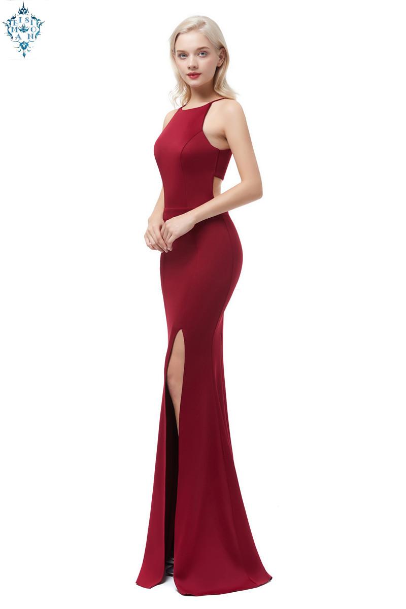 

Evening Dresses Ameision Sexy Satin Mermaid 2021 Elegant Slim Sleeveless Long Women Formal Gown Party Prom, Black;red