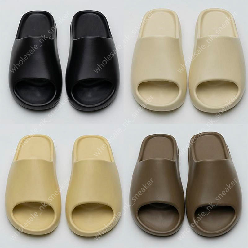 

With Box Slippers sandals Sneakers Shoes Graffiti Bone White Resin Desert Sand Rubber Summer Earth Brown Flat Men Women Beach Classic Outdoor Trainers Big Size US 12, Black sock