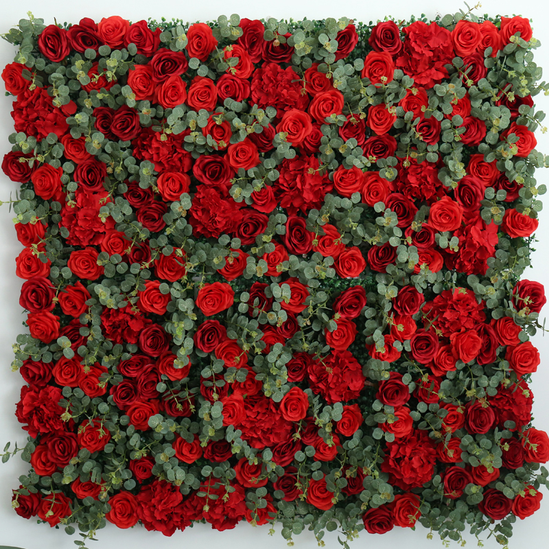 

3D 40X60cm Artificial Silk Rose Hydrangea Flower Wall ins Simulation Background Decor Wedding Home Christmas Decoration, As pic