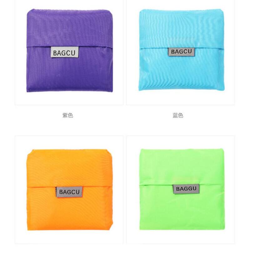 

Eco Friendly Storage Handbag Foldable Usable Shopping Bags Reusable portable Grocery Nylon Large Bag Pure Color ju0943