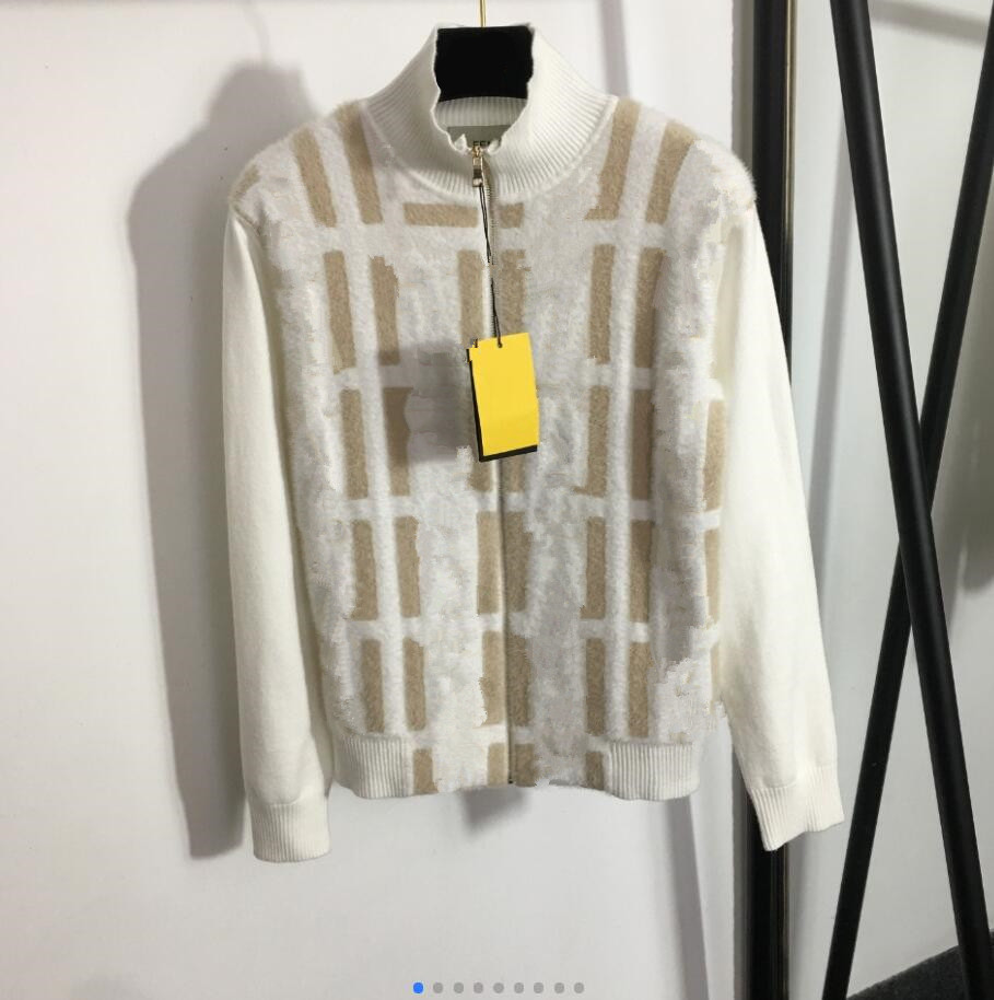 

21 autumn winter womens double letter mohair knit cardigan stand collar long sleeve zip jacket 103, Extra shipping postage/no ship