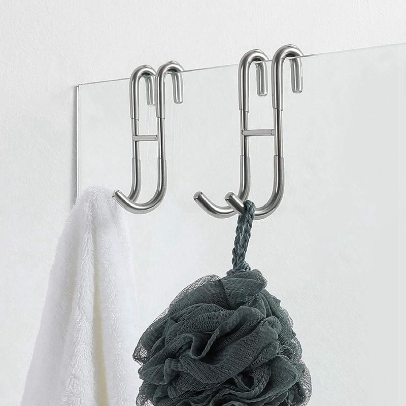 

Shower Door Hooks Bathroom Towel Hook, Over For Towels Squeegee & Rails