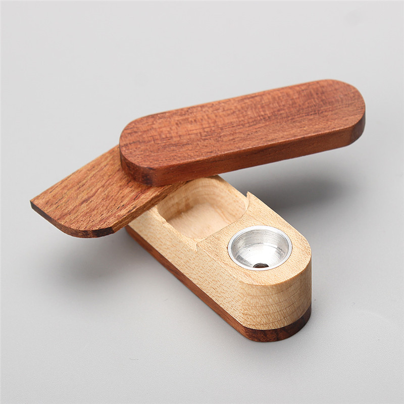 

OLDFOX Twist Mouthpiece Folding Wooden Pipe Hand Portable Tobacco Pipes Double layer Smoking Accessories wmmh0028