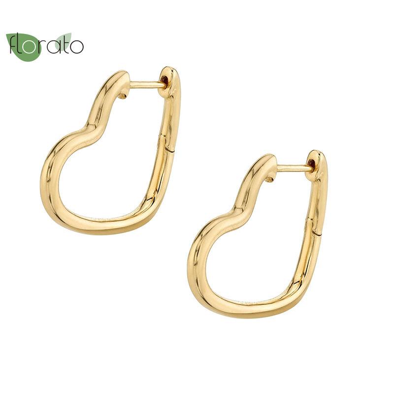 

Hoop & Huggie 925 Sterling Silver Creative Heart-shaped Irregular Earrings Suitable For Couples Engagement Valentine's Day Gifts Jewelry