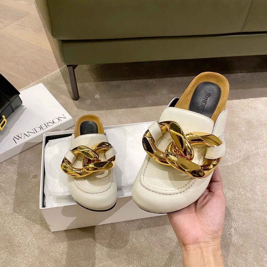 

Net red Baotou lazy shoes women's one pedal Muller shoes big chain half slippers women's wear summer 2021 new fashion Ysj, Black