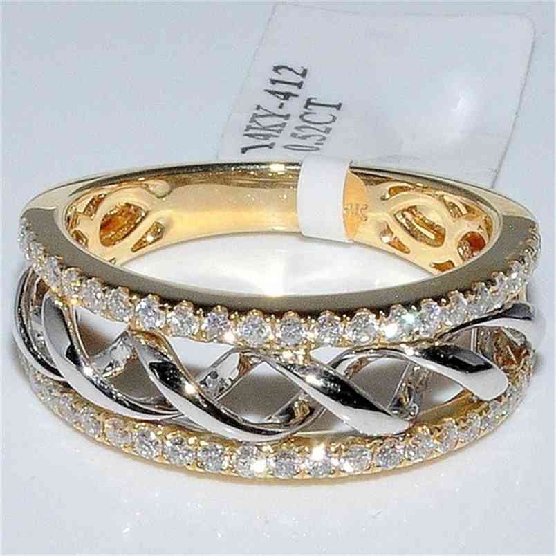 

Real 14K Gold Jewelry 2 Carats Diamond Rings for Women Anillos Bague Bizuteria Bague Jewellery Bijoux Femme 14 K Gold Rings Box 210924