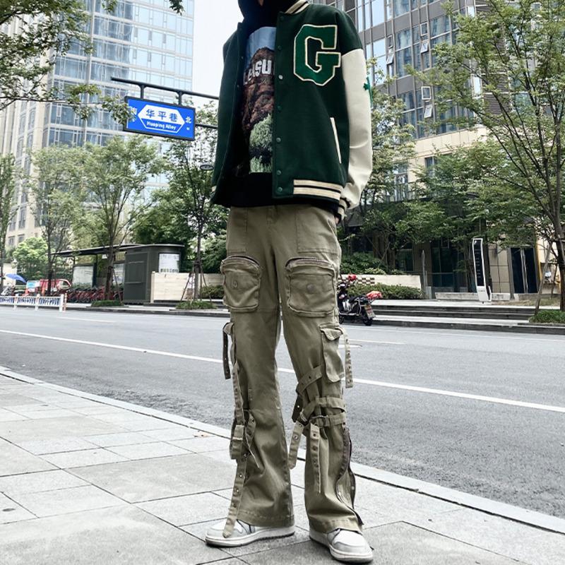 

Men's Pants SYUHGFA Fashion Design Solid Color Cargo For Men 2021 Autumn Hip Hop Streetwear Causal Trousers Sweatpants Male, Black