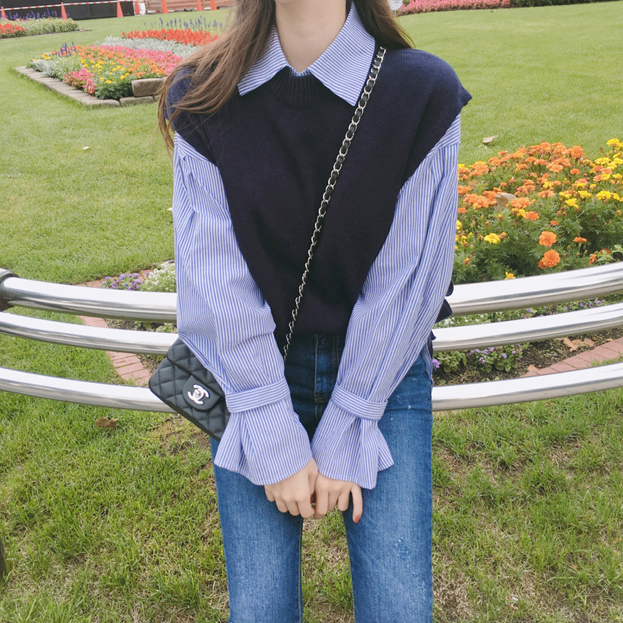 

pullover vest sweater spring autumn 2021 womens vest Korean style knitted o neck knitted sweater vest womens (G8031), White;black