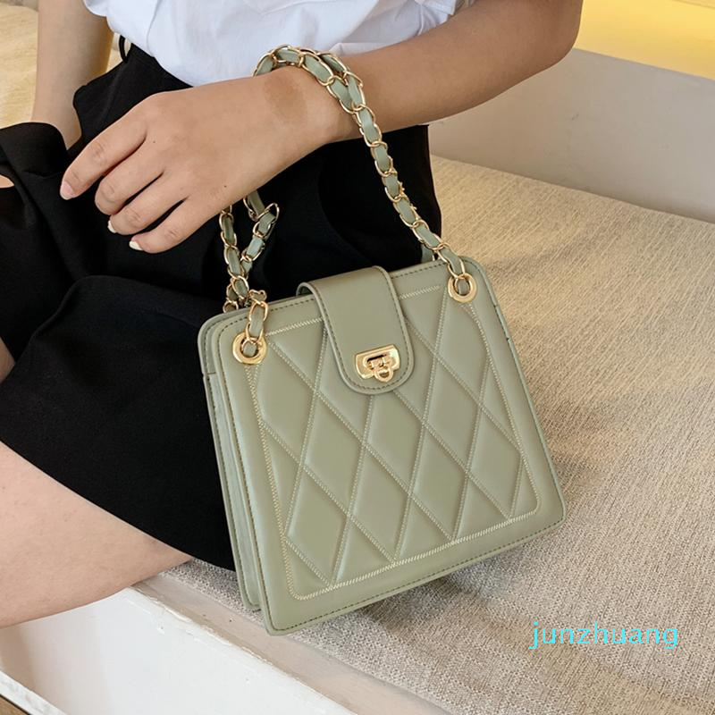 

Designer- Shoulder Bags Small Chain Crossbody For Women Diamond Lattice Messenger Bag Ladies High Quality Leather Handbag, Black
