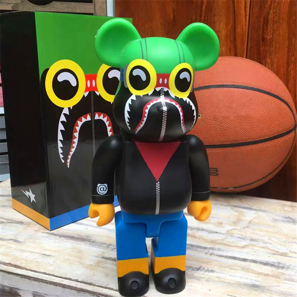 

HOT The Bearbrick kaws Collectable B@PE FLYBOY SHARK Toy Collectors Be@rbrick Art Figures ABS Model Work Decoration Toys Gift 400% 28CM