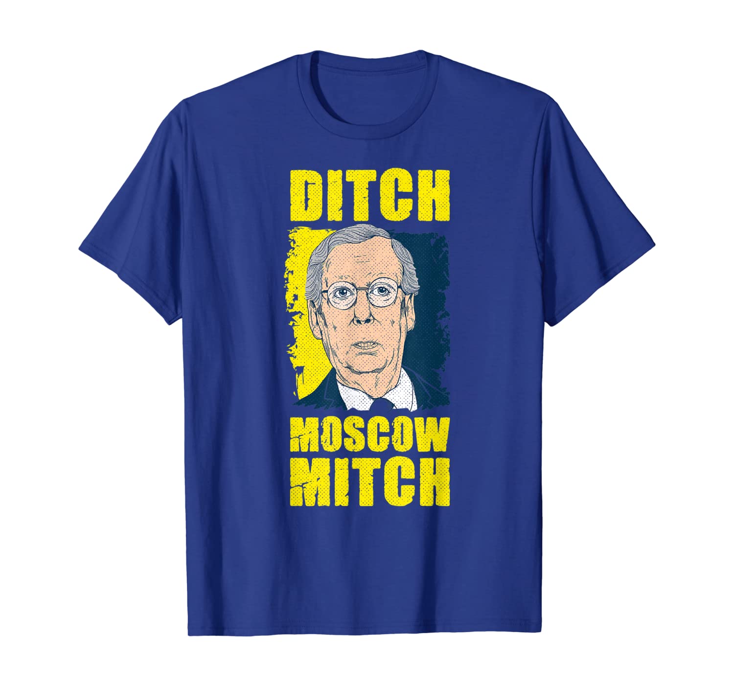 

ditch moscow mitch anti mitch mcconnell politics caricature t-shirt, White;black