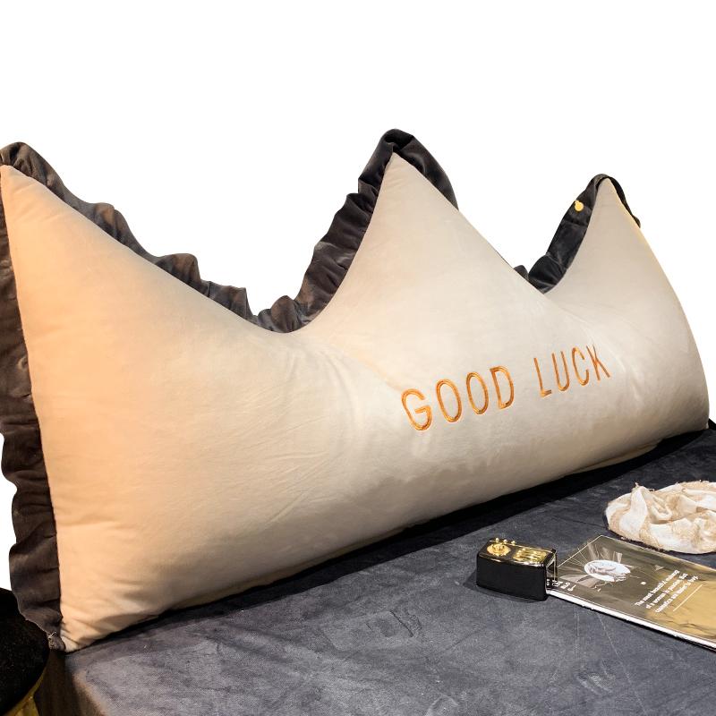 

Cushion/Decorative Pillow Nordic Crown Bed Headboard Soft Bag Double Internet Celebrity Removable And Washable Cushion Big Backrest, Blue