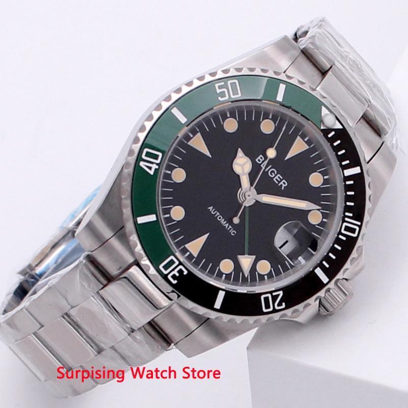 

Wristwatches 40mm Automatic Mechanical Men Watch Sapphire Crystal Vintage GMT Luminous Waterproof Wristwatch, No6