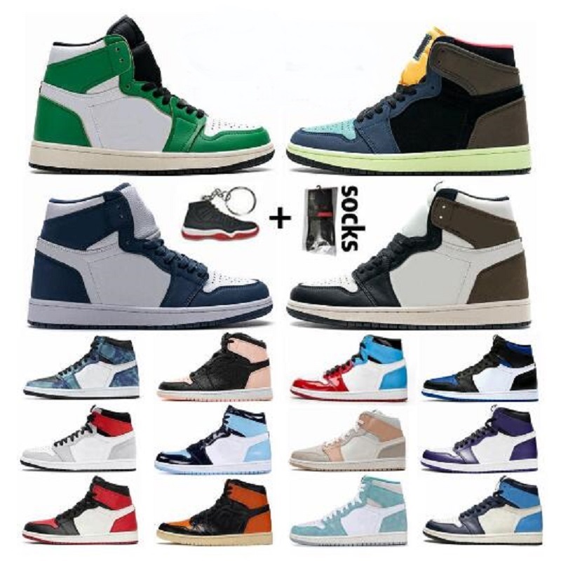 

2021 shoe Black Gym Red Blue Void Court Purple Dark Mocha Midnight Navy NRG Patent Gold Toe 1s mens High Top Sneakers, Color 21