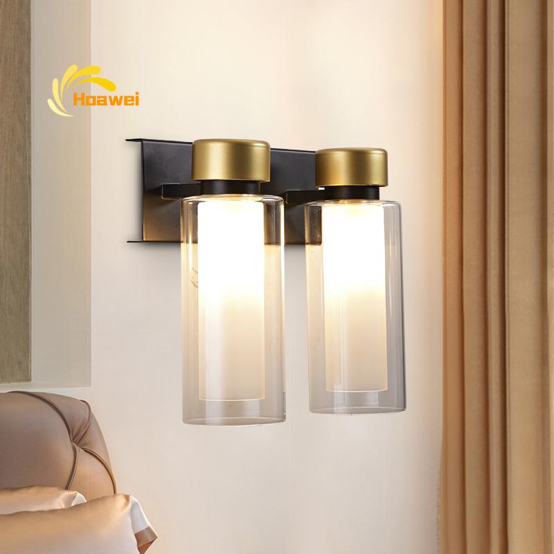 

Modern Copper LED Wall Lights Bedroom Bedside Study Light Living Room Balcony Aisle Gold Lamp Corridor Sconce