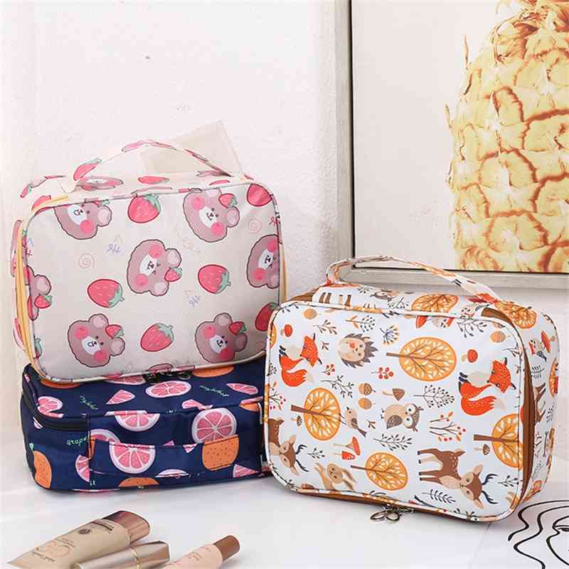 

Make up large capacity portable go out with lovely wash student cosmetics storage bag, Love kitten (thickened)