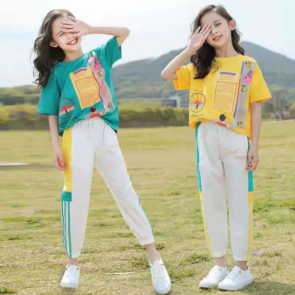

Korean summer fashion suit boys' and girls' sportswear children's wear, White
