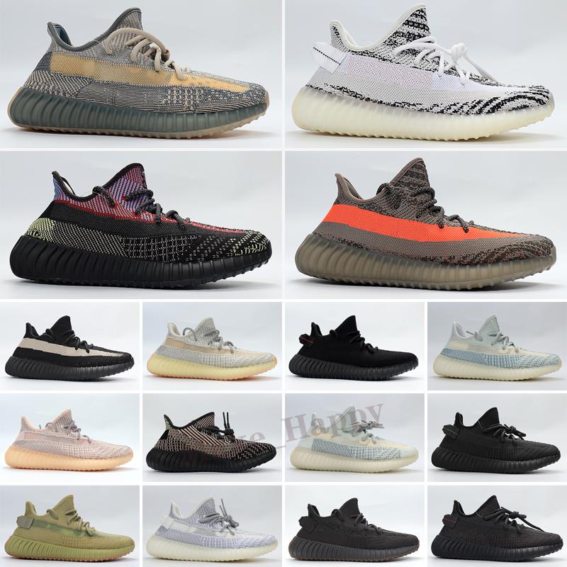 

West Bred Earth Oreo men women run shoes Black Static Reflective Cream White Beluga 2.0 Yecheil lFF''Yeezies''350''Yezzies''Boost v2 Kanyes, Color 14