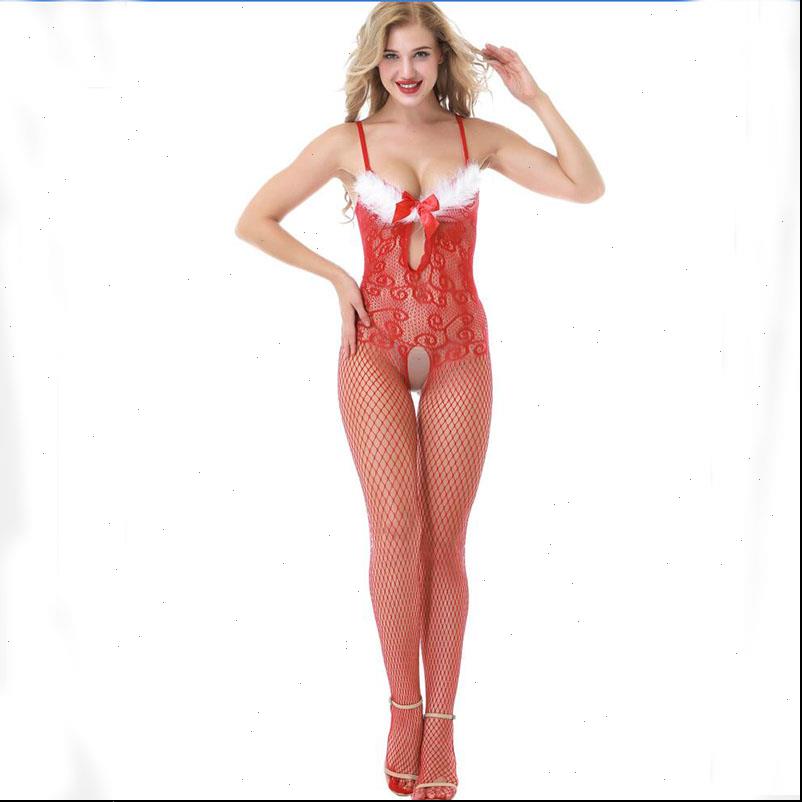 Interest pajamas Christmas evening red Women Sleepwear one piece tight fitting suit-image-698467938