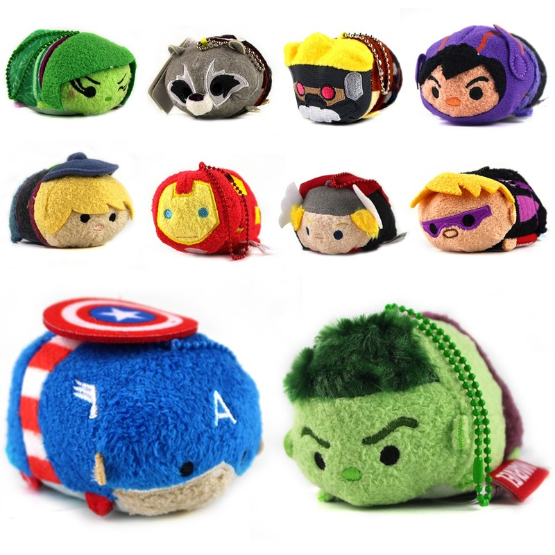 

9cm Avengers Tsum Plush Iron Man Hulk Captian Amarican Buzz lightyear Snow White Mini Cartoon Phone Pendant Brinquedos Toys Gift