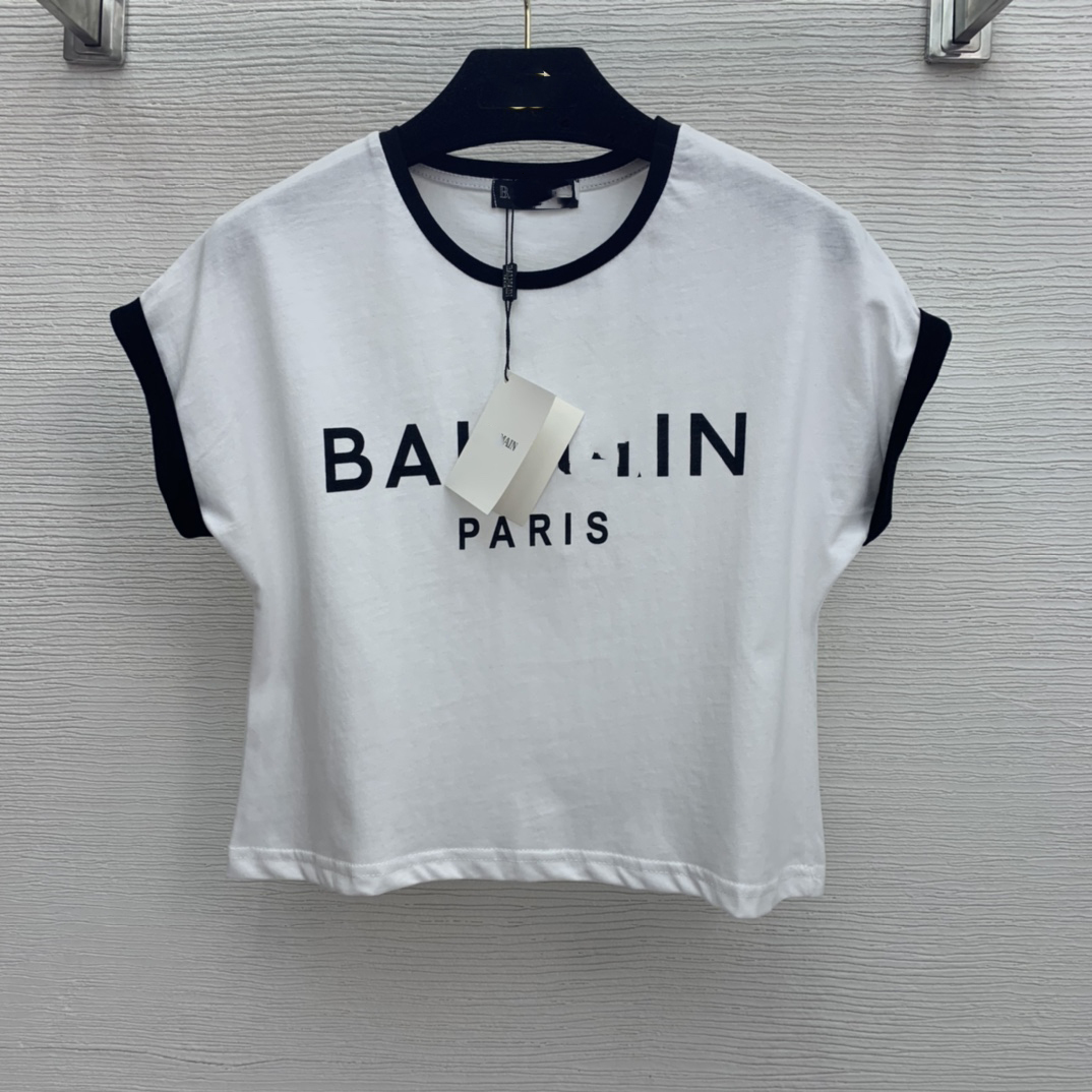 

21SS women t shirt designer clothes deisgner new t shirts Bat sleeve round collar short-sleeved T-shirt, White