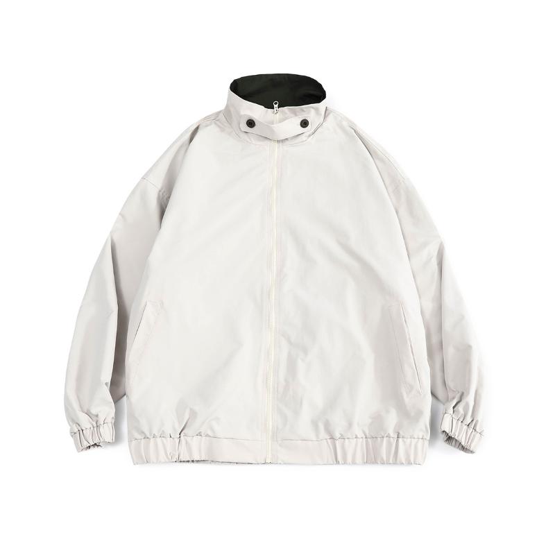 

Men's Jackets @YYDS Japanese Autumn Trend Loose Casual Mock Neck Jacket, Creamy-white