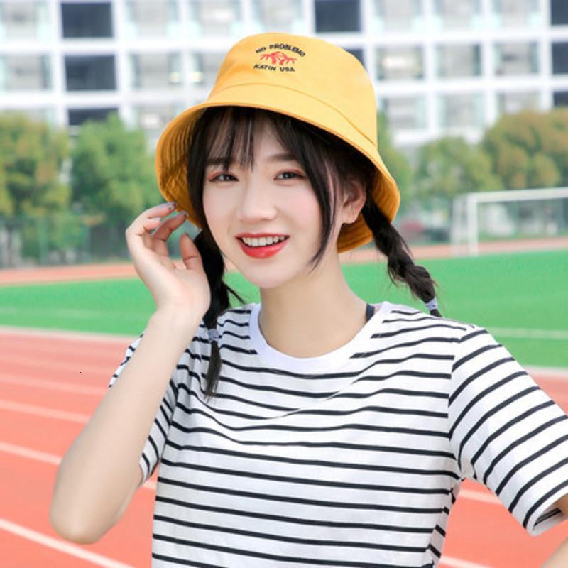 

bucket hat Yellow fisherman's cute little fresh soft girl versatile small brim summer, Pink