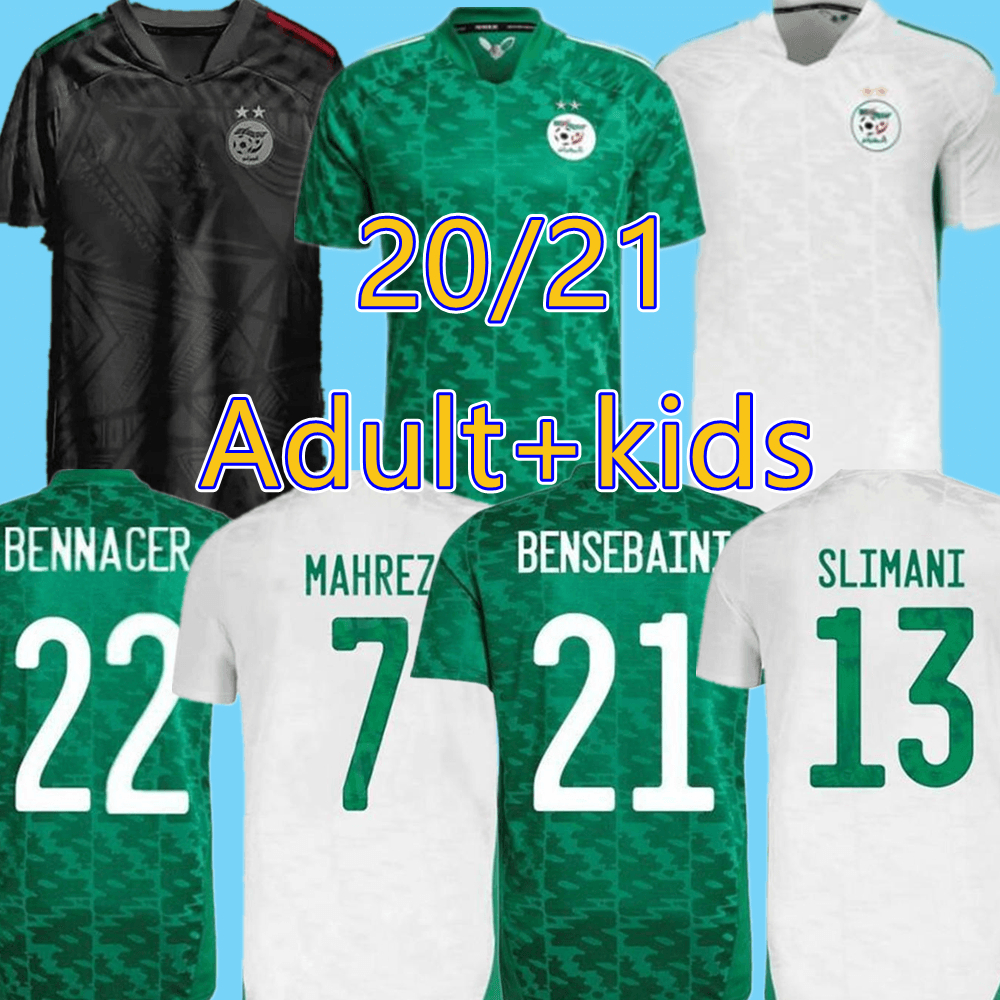 

21/22 Algerie soccer jerseys 2021 Fans Player version MAHREZ BRAHIMI BENNACER 19 20 2 Star Algeria jersey men kids maillot de football shirt, 21 22 new training