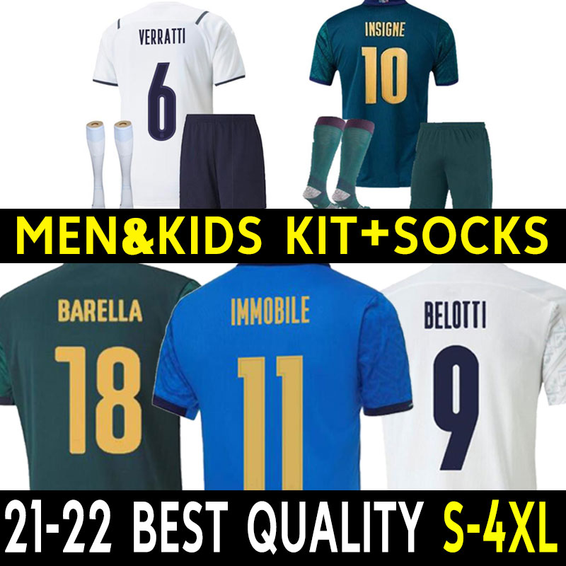

2021 SENSI BARELLA Italians soccer jersey INSIGNE BERNARDESCHI football shirts CHIELLINI BONUCCI BELOTTI JORGINHO men kids kits full sets so, Black;yellow
