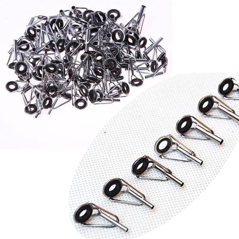Set 30pcs Rod Iron Fishing Kinds Saltwater Eye Top 6 Ring Of Durable Guides 5pcs For Each Diameter Boat Rods