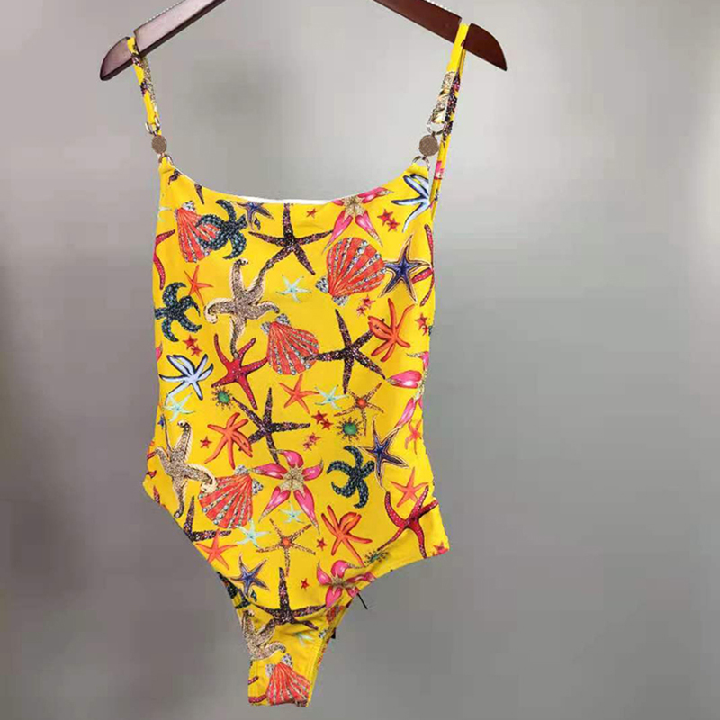 

Cute Starfish Printed Bikini Set Textile Personality High Waist Women Swimsuit Outdoor Sexy Lady Beach Bathing Suit, As pic