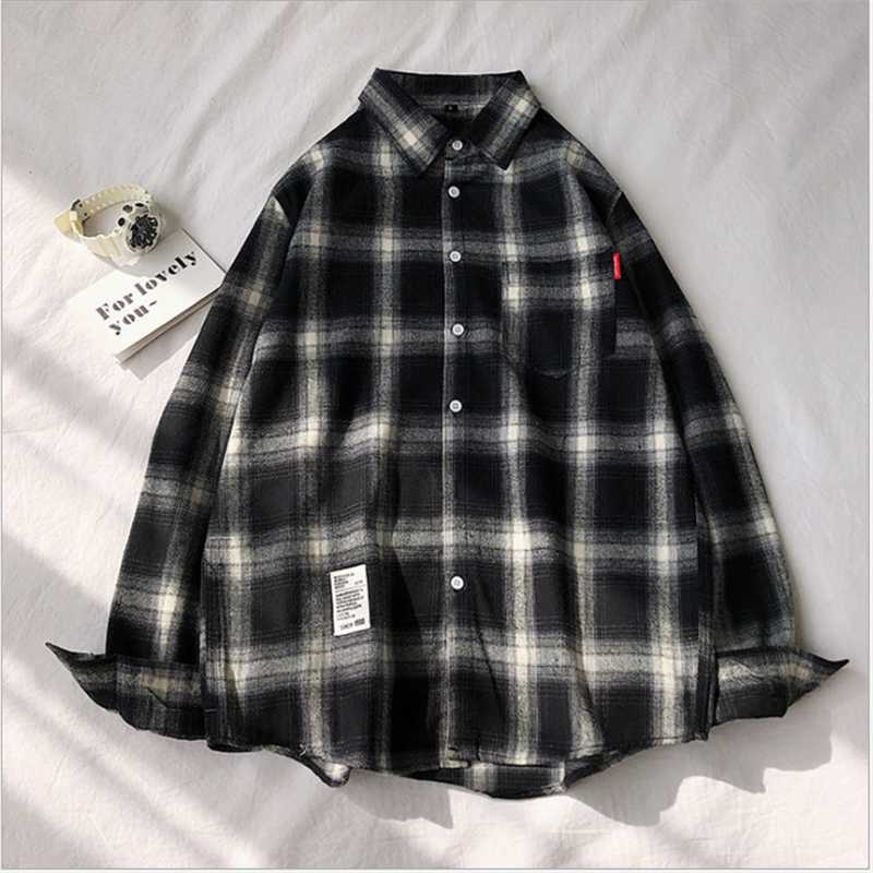 

Spring Long Sleeve Red Black Plaid Shirt Men Slim Fit Cotton Casual Shirts Clothing Fashion Brand -3XL Men's