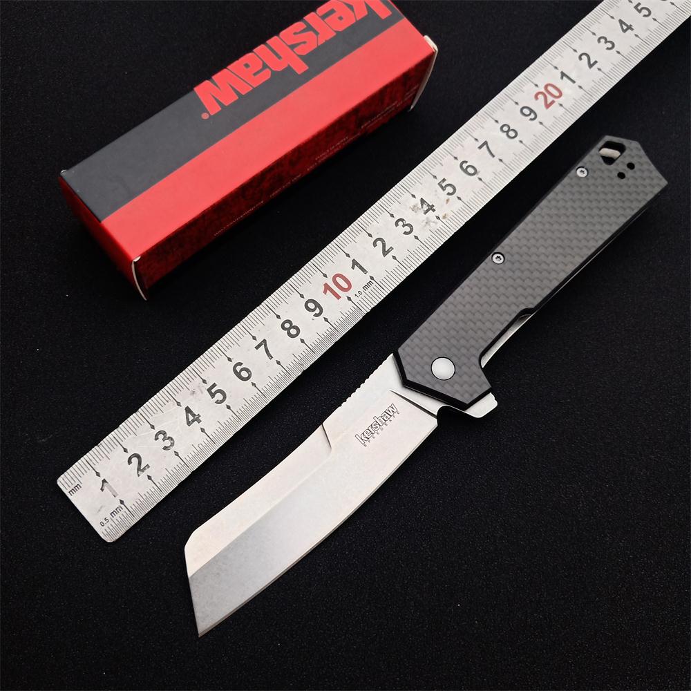 

OEM Kershaw 1372 Flipper Knife 8Cr13 Blade Carbon FIber Handles Outdoor Camping Hunting Survival Pocket Knives Rescue Utility EDC Tools