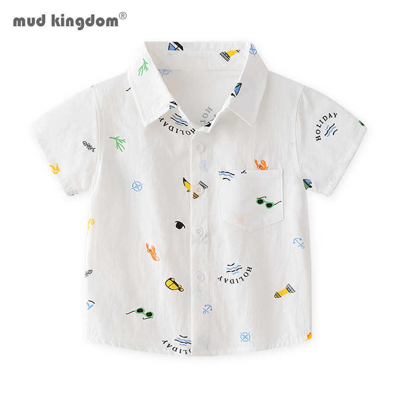 

Mudkingdom Summer Boys Short Sleeve Shirts Cute Animal Print Beach Holiday Button Down Cotton Boy Toddler Tops Kids Clothes 210615, Blue