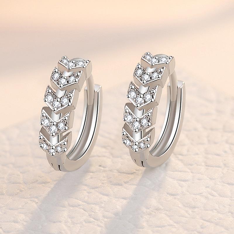 

Hoop & Huggie KOFSAC Creative Exquisite Zircon Arrow Ear Hoops Lady Jewelry 925 Sterling Silver Earrings For Women Anniversary Accessories