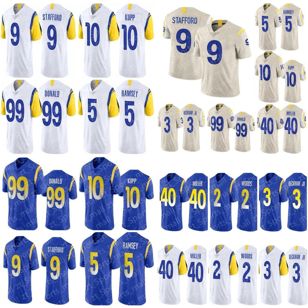 

2021 Men 99 Aaron Stitch Basketball Jersey Donald Football 3 Odell Beckham Jr 40 Von Miller 9 Matthew Stafford 5 Jalen Ramsey 10 Cooper Kupp 2 Robert Woods Jerseys, As shown in illustration