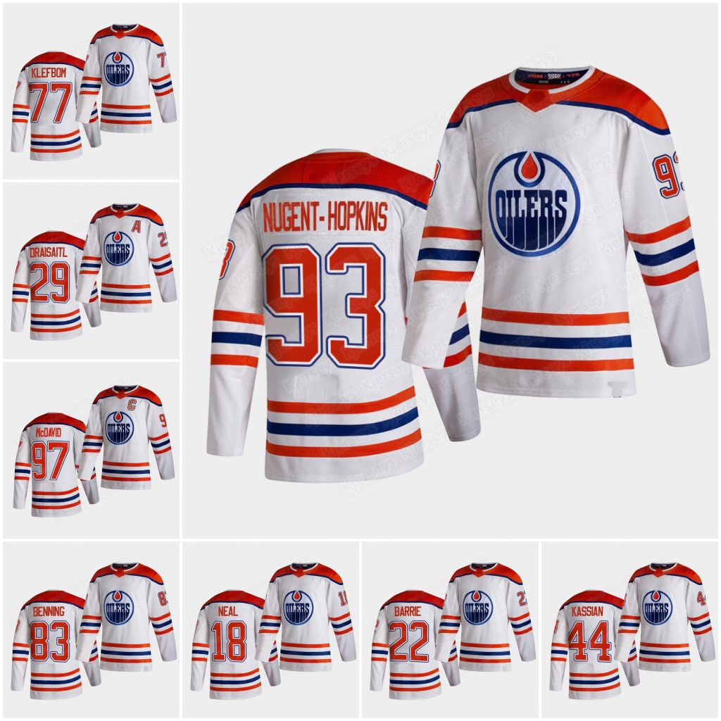 

97 Conor McDavich Edmonton Oilers hockey Jersey Gretzky Kris Russell Ryan Nugent-Hopkins Leon Draisaitl Oscar Klefbom Adam Larsson Zack Kassian Rattie Jerseys, As pic