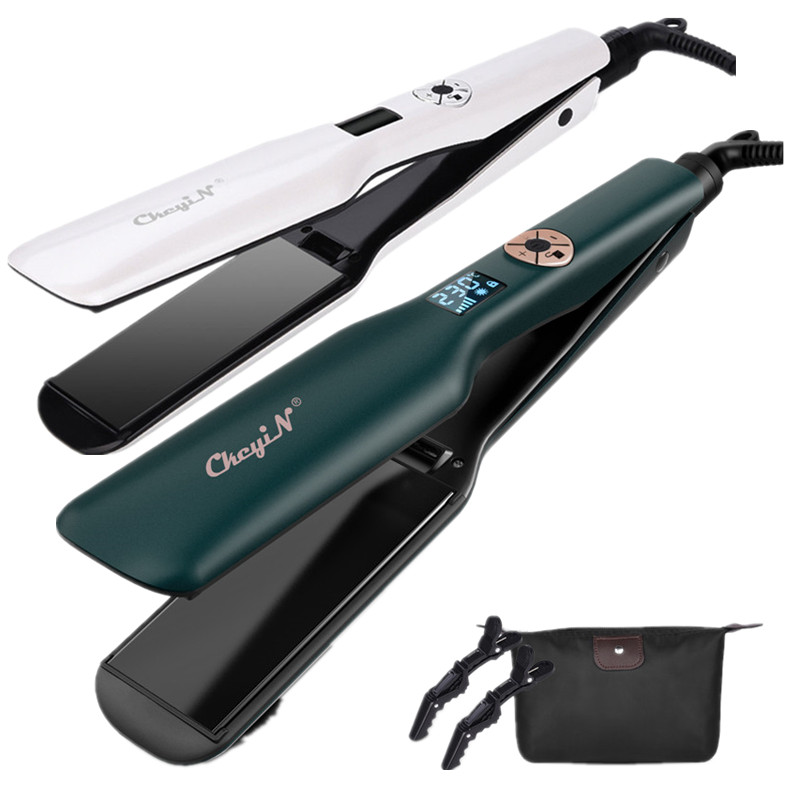 Fast Heating 44Mm Wide Plate Hair Straightener Lcd Display Flat Iron Temperature Control Straightening Iron Hair Care-image-750646024