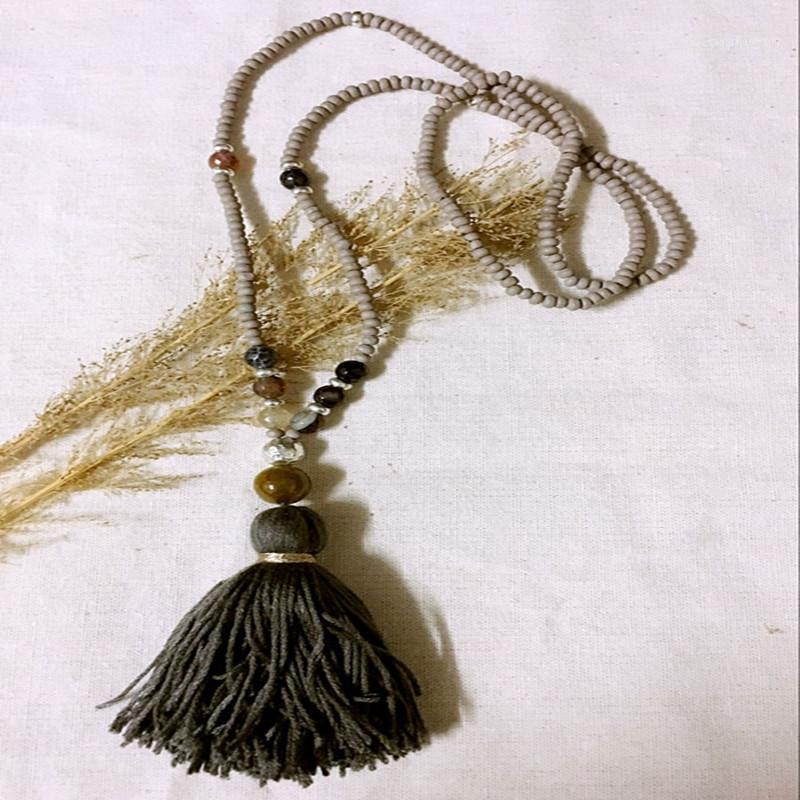 

Dongmu Jewellery Bohemian Style Fashion Tassel Pendant Pearl Long Necklace Lady Boutique Jewelry Year Gift Chains