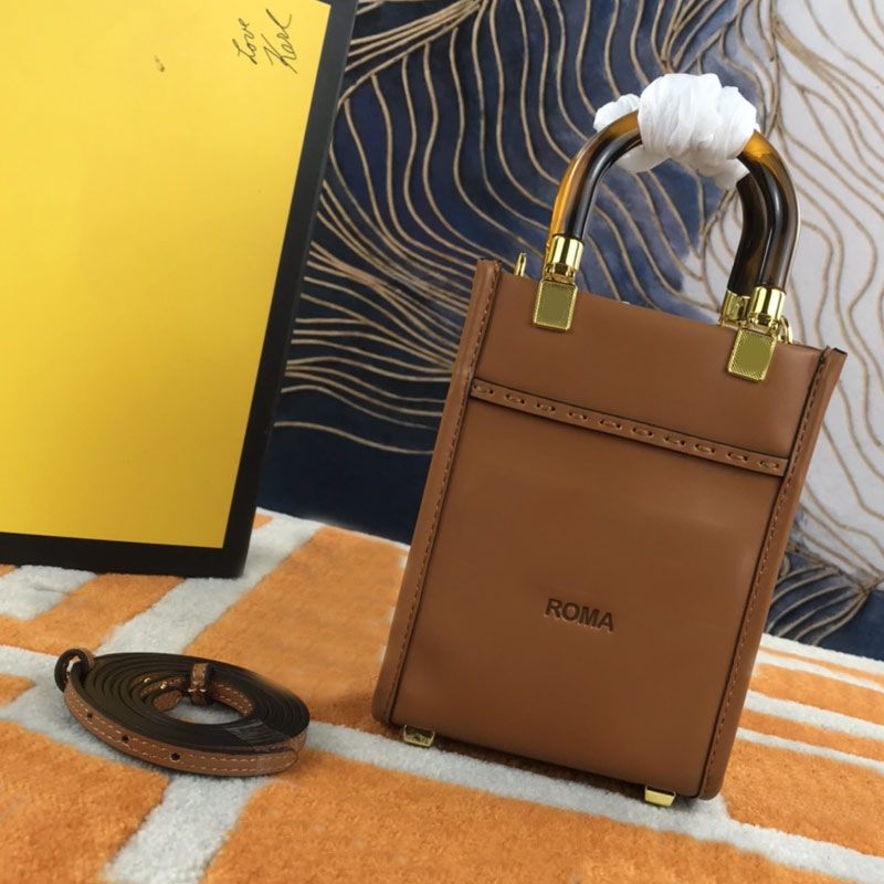 

ff Handbag Purse Sunshine Mini Tote Bag Crossbody Shoulder Bags Two Color Handle Hawksbill High Quality Removable Belt Multiple Colors genuine leather