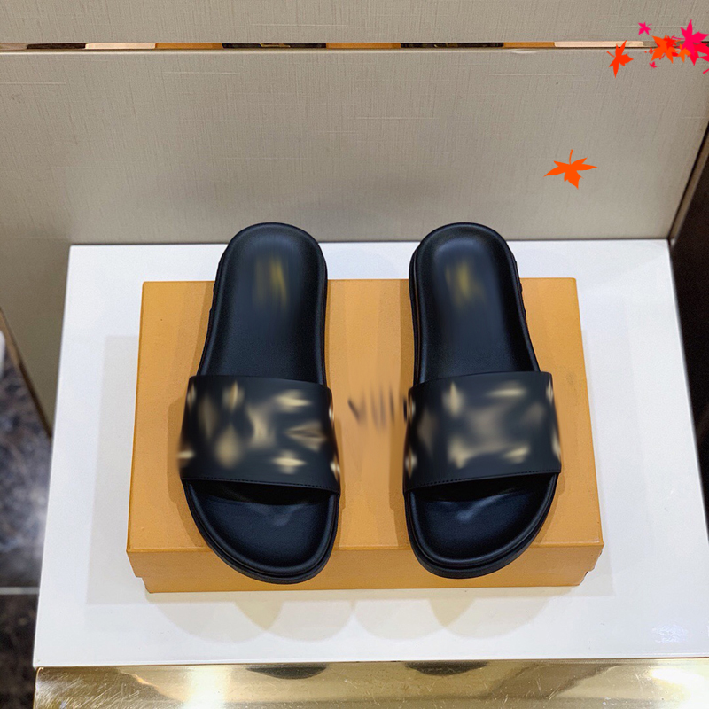 

2021 Designer luxurys slippers men sandals fashion beach shoes flip flops flat non-slip classical hole slipper with box size 39-45 -G22, Black