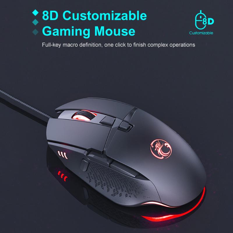 

Mice IMICE Gaming Mouse USB Wired Luminous 7200 DPI Adjustable Ergonomic Optical With Fire Button Design