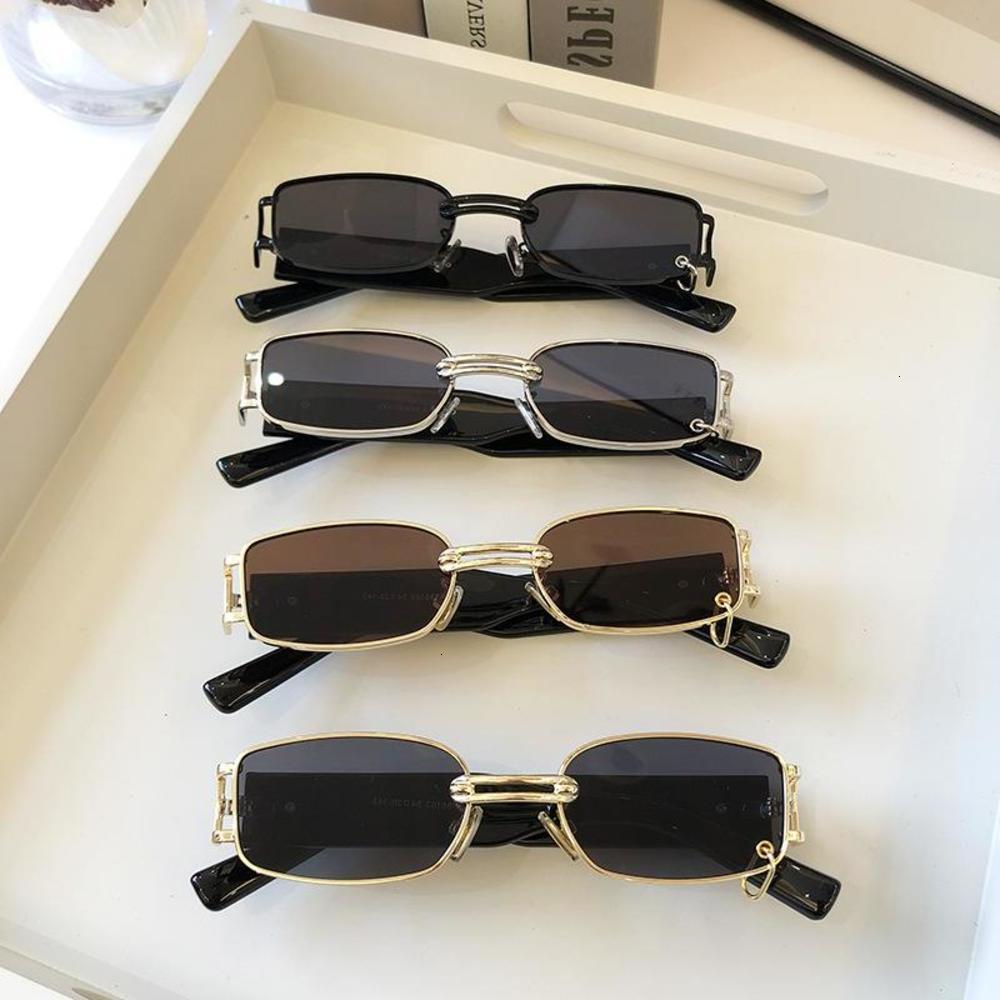 

sunglasses Retro European and American women's fashion Sunglasses cool male stars same style personality box metal high, Black