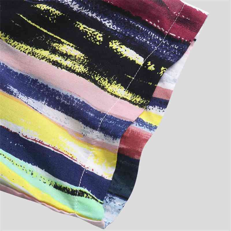 

20212021 new printed linen summer short sleeve men's Floral Printed four color shirt, No.1 red
