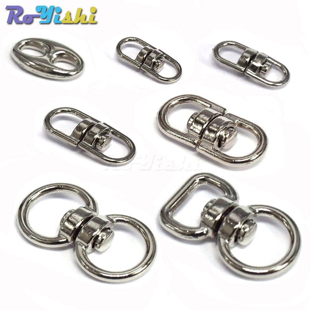 

10 pcs/pack Silver Metal Swivel Hook Clasp Key Chains Keyrings Connectors For Lanyards Paracord Handbag Bag Parts