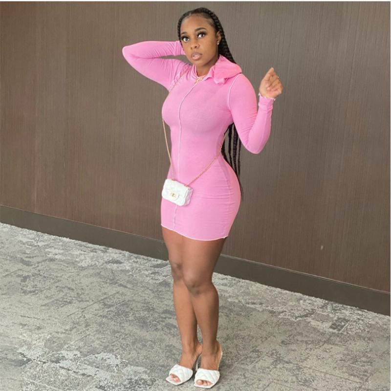 

Casual Dresses Women' Wear 2021 Fashion Street Pography Show Sexy Hip-hugging, Gray